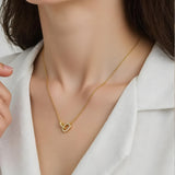 Close-up of Hermin's Eternal Bond - Mini Pavé Link Gold Necklace in 18k gold vermeil over sterling silver, crafted for elegance and durability