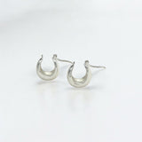 Silver Puffy Hoops - Paris crafted with premium sterling silver with rhodium finish, hypoallergenic and tarnish-resistant