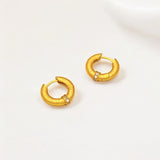 Tulle Gold Sparkle Everyday Hoops made from 18k gold vermeil over sterling silver, minimalist design by Hermin Jewelry
