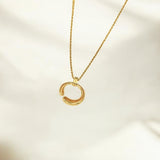 Gold Curved Circle Necklace - Embrace crafted with premium 18k gold vermeil over sterling silver, hypoallergenic and tarnish-resistant