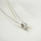 Tulle Textured Silver Woven Pendant Necklace - Twill crafted with premium sterling silver with rhodium finish, hypoallergenic and tarnish-resistant