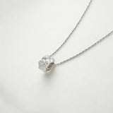 Tulle Textured Silver Woven Pendant Necklace - Twill made from sterling silver with rhodium finish, minimalist design by Hermin Jewelry