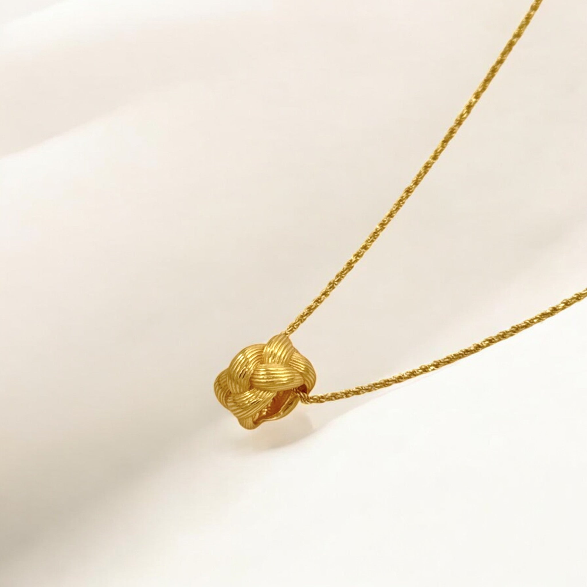 Tulle Textured Gold Woven Pendant Necklace - Twill made from 18k gold vermeil over sterling silver, minimalist design by Hermin Jewelry