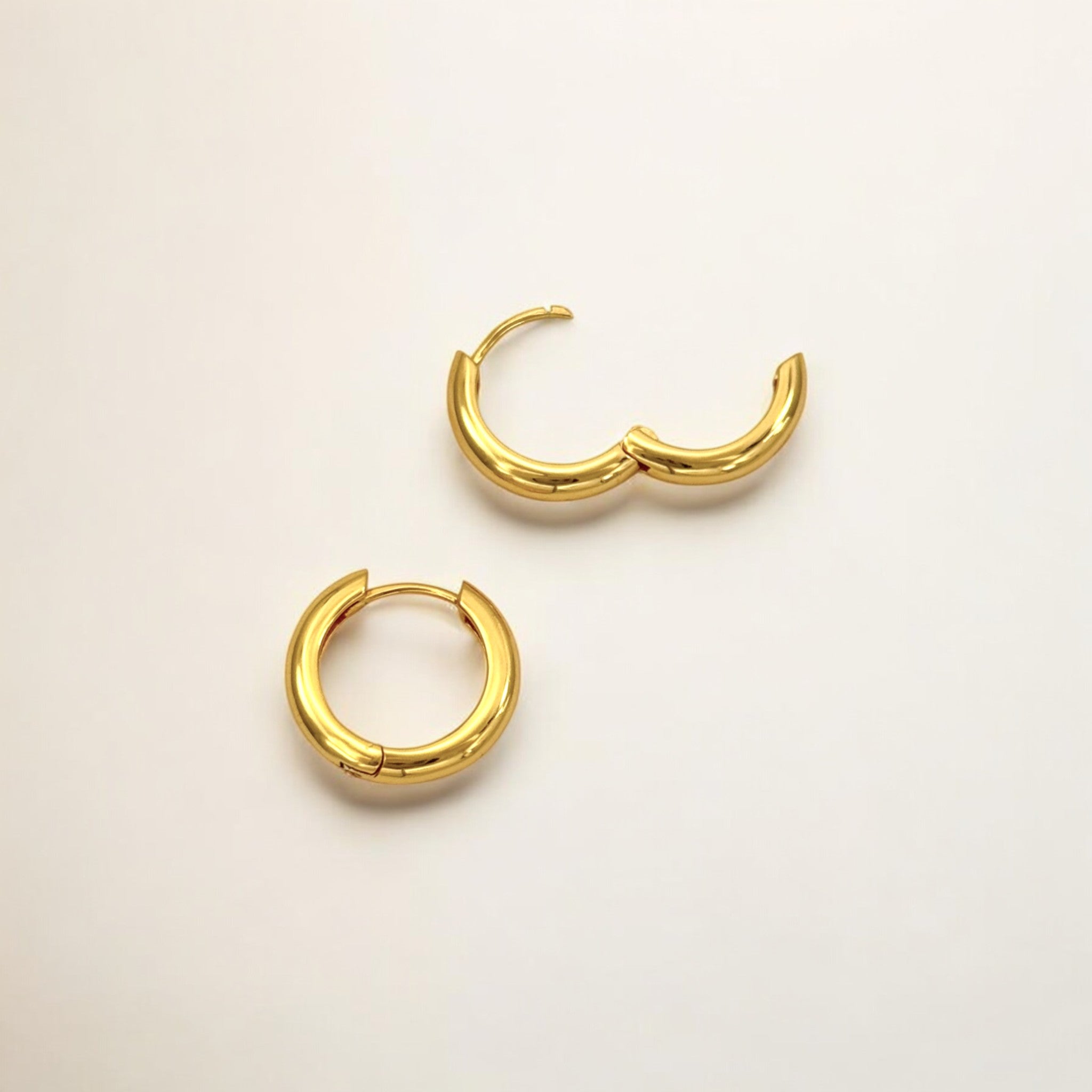 Classic Gold Everyday Hoops - Soi made from 18k gold vermeil over sterling silver, minimalist design by Hermin Jewelry