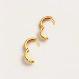 Close-up of Hermin's Classic Gold Everyday Hoops - Soi in 18k gold vermeil over sterling silver, crafted for elegance and durability