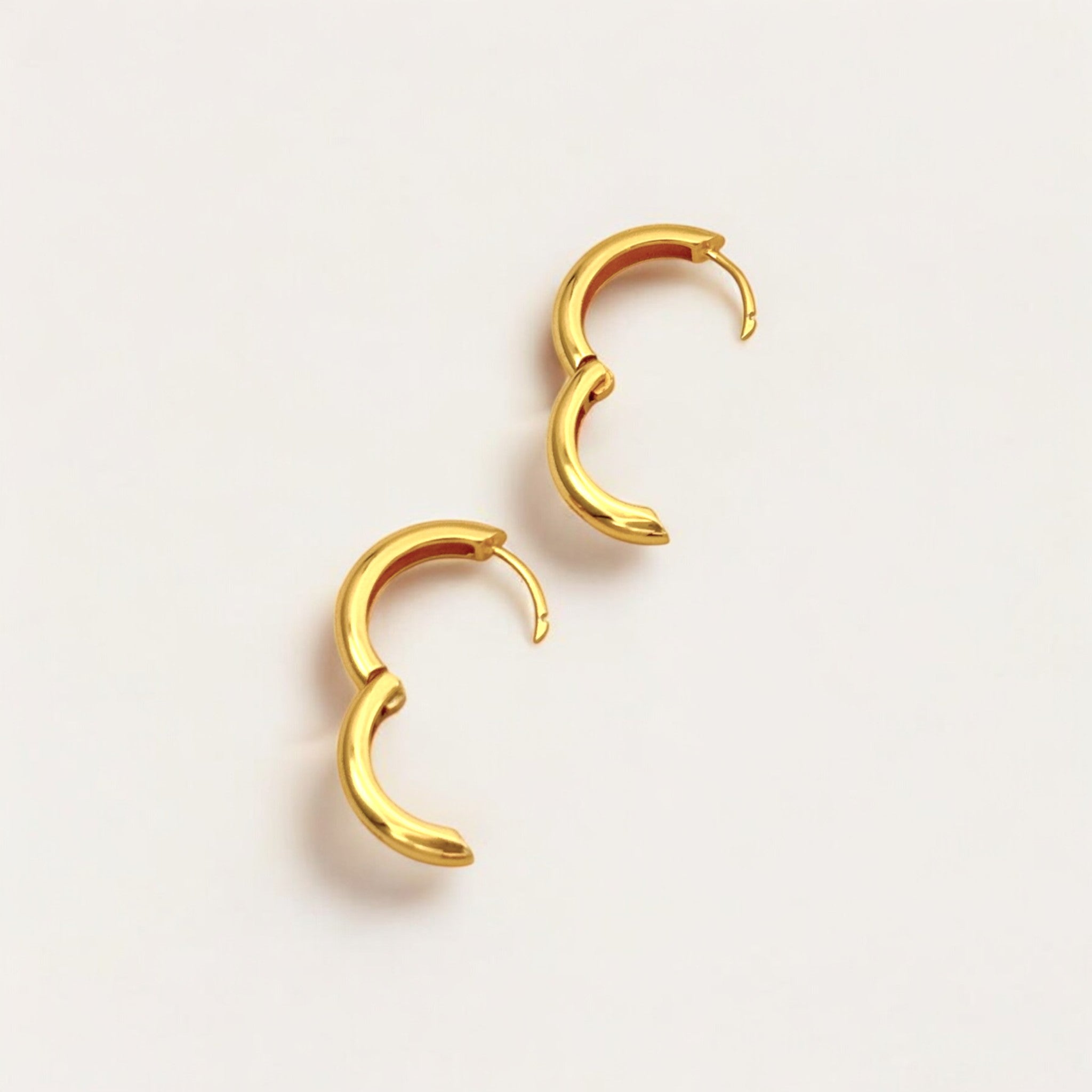 Close-up of Hermin's Classic Gold Everyday Hoops - Soi in 18k gold vermeil over sterling silver, crafted for elegance and durability