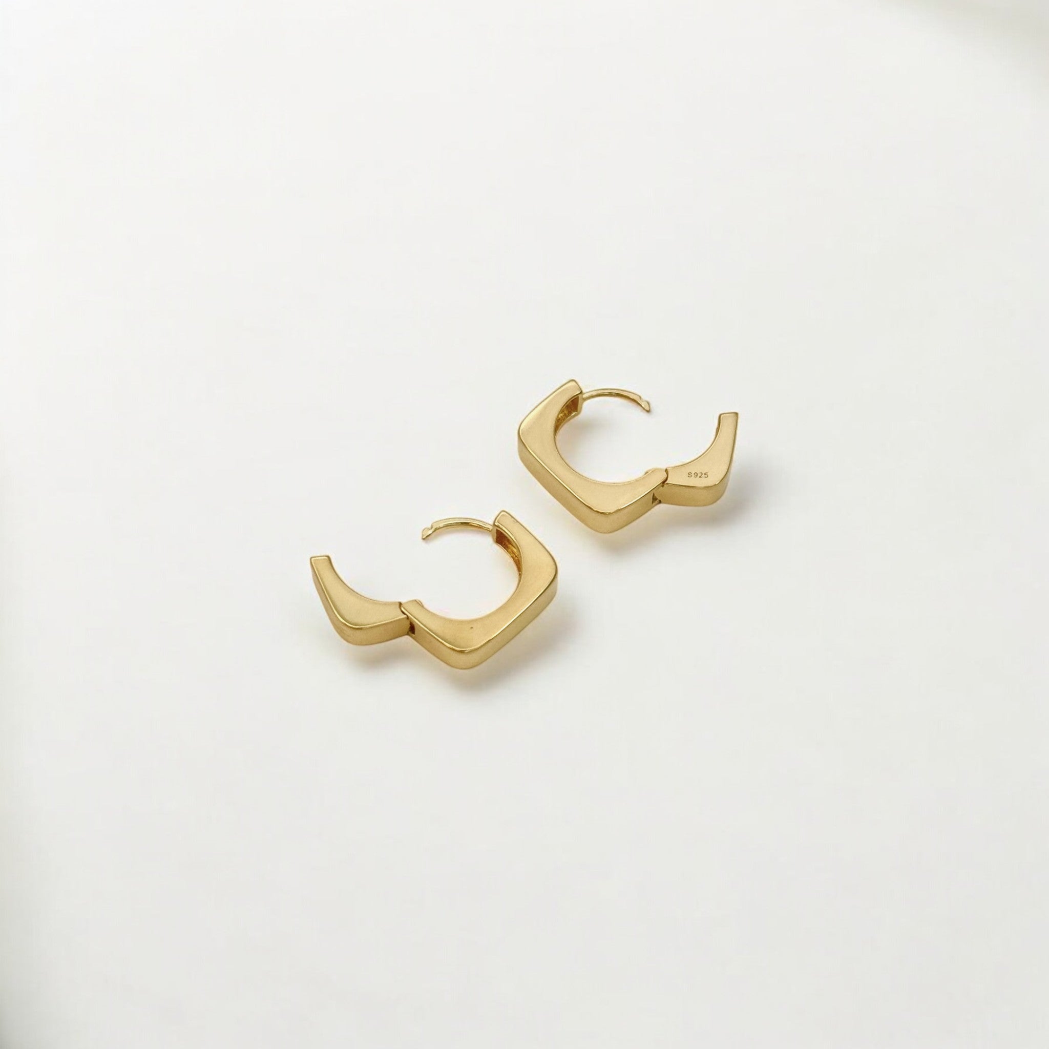 Squared Gold Hoops - Raye crafted with premium 18k gold vermeil over sterling silver, hypoallergenic and tarnish-resistant