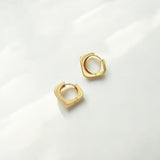 Squared Gold Hoops - Raye made from 18k gold vermeil over sterling silver, minimalist design by Hermin Jewelry