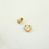 Close-up of Hermin's Squared Gold Hoops - Raye in 18k gold vermeil over sterling silver, crafted for elegance and durability