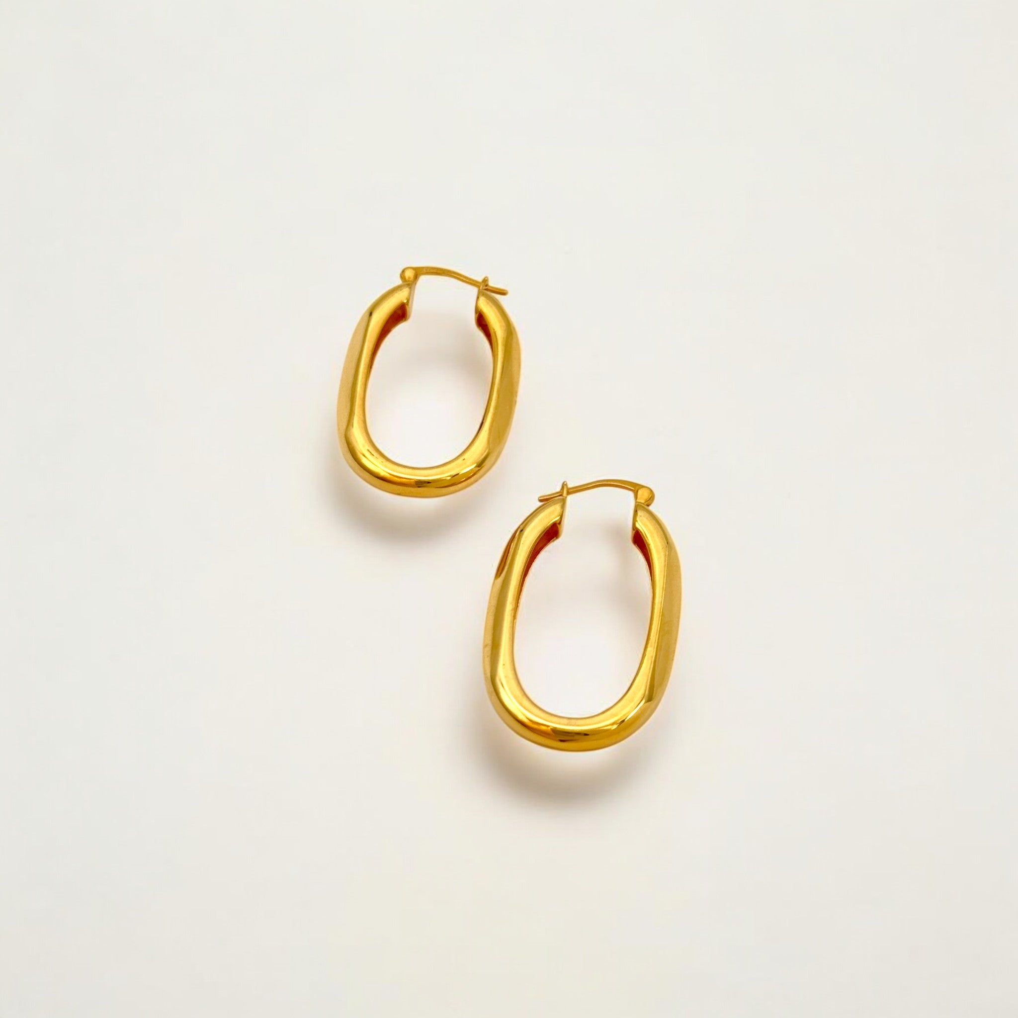 Classic Statement Oval Gold Hoops - Milan crafted with premium 18k gold vermeil over sterling silver, hypoallergenic and tarnish-resistant