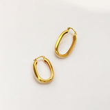 Classic Statement Oval Gold Hoops - Milan made from 18k gold vermeil over sterling silver, minimalist design by Hermin Jewelry