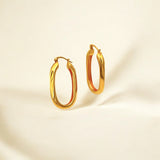 Classic Statement Oval Gold Hoops - Milan made from 18k gold vermeil over sterling silver, minimalist design by Hermin Jewelry