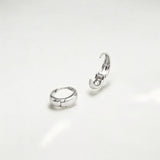 Eclipse Silver Dome Huggie Hoops crafted with premium sterling silver with rhodium finish, hypoallergenic and tarnish-resistant