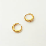 Eclipse Gold Dome Huggie Hoops crafted with premium 18k gold vermeil over sterling silver, hypoallergenic and tarnish-resistant