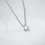 Silver Teardrop Pendant Necklace - Droplet crafted with premium sterling silver with rhodium finish, hypoallergenic and tarnish-resistant