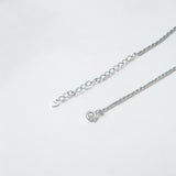 Silver Teardrop Pendant Necklace - Droplet made from sterling silver with rhodium finish, minimalist design by Hermin Jewelry