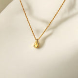 Gold Teardrop Pendant Necklace - Droplet made from 18k gold vermeil over sterling silver, minimalist design by Hermin Jewelry