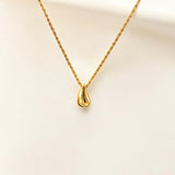 Gold Teardrop Pendant Necklace - Droplet made from 18k gold vermeil over sterling silver, minimalist design by Hermin Jewelry