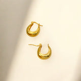 Gold Puffy Hoops - Paris made from 18k gold vermeil over sterling silver, minimalist design by Hermin Jewelry