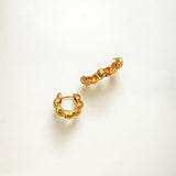Beaded Gold Huggies Hoops - Paris made from 18k gold vermeil over sterling silver, minimalist design by Hermin Jewelry