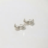 Everyday Silver Twist Huggies - Paris crafted with premium sterling silver with rhodium finish, hypoallergenic and tarnish-resistant
