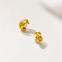 Everyday Gold Twist Huggies - Paris made from 18k gold vermeil over sterling silver, minimalist design by Hermin Jewelry