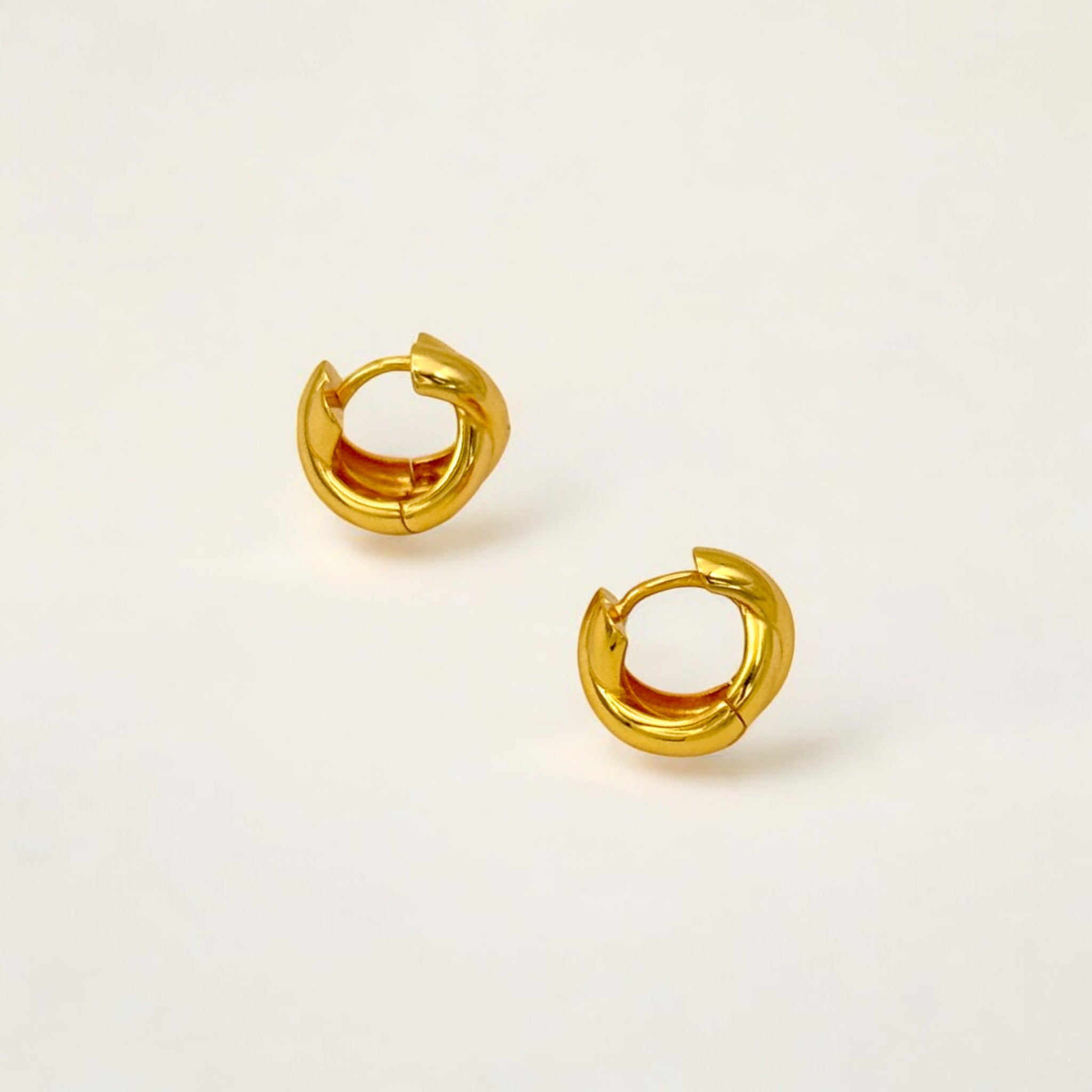 Everyday Gold Twist Huggies - Paris crafted with premium 18k gold vermeil over sterling silver, hypoallergenic and tarnish-resistant