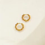 Braided Gold Huggie Hoops - Paris made from 18k gold vermeil over sterling silver, minimalist design by Hermin Jewelry