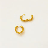 Braided Gold Huggie Hoops - Paris made from 18k gold vermeil over sterling silver, minimalist design by Hermin Jewelry