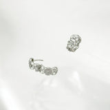 Tulle Textured Silver Woven Sparkle Huggie Hoops crafted with premium sterling silver with rhodium finish, hypoallergenic and tarnish-resistant