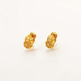 Tulle Textured Gold Woven Sparkle Huggie Hoops made from 18k gold vermeil over sterling silver, minimalist design by Hermin Jewelry