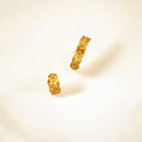Tulle Textured Gold Woven Sparkle Huggie Hoops crafted with premium 18k gold vermeil over sterling silver, hypoallergenic and tarnish-resistant