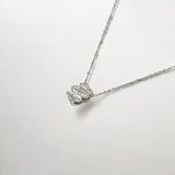 Silver Sparkle Leaf Pendant Necklace - Olivia crafted with premium sterling silver with rhodium finish, hypoallergenic and tarnish-resistant