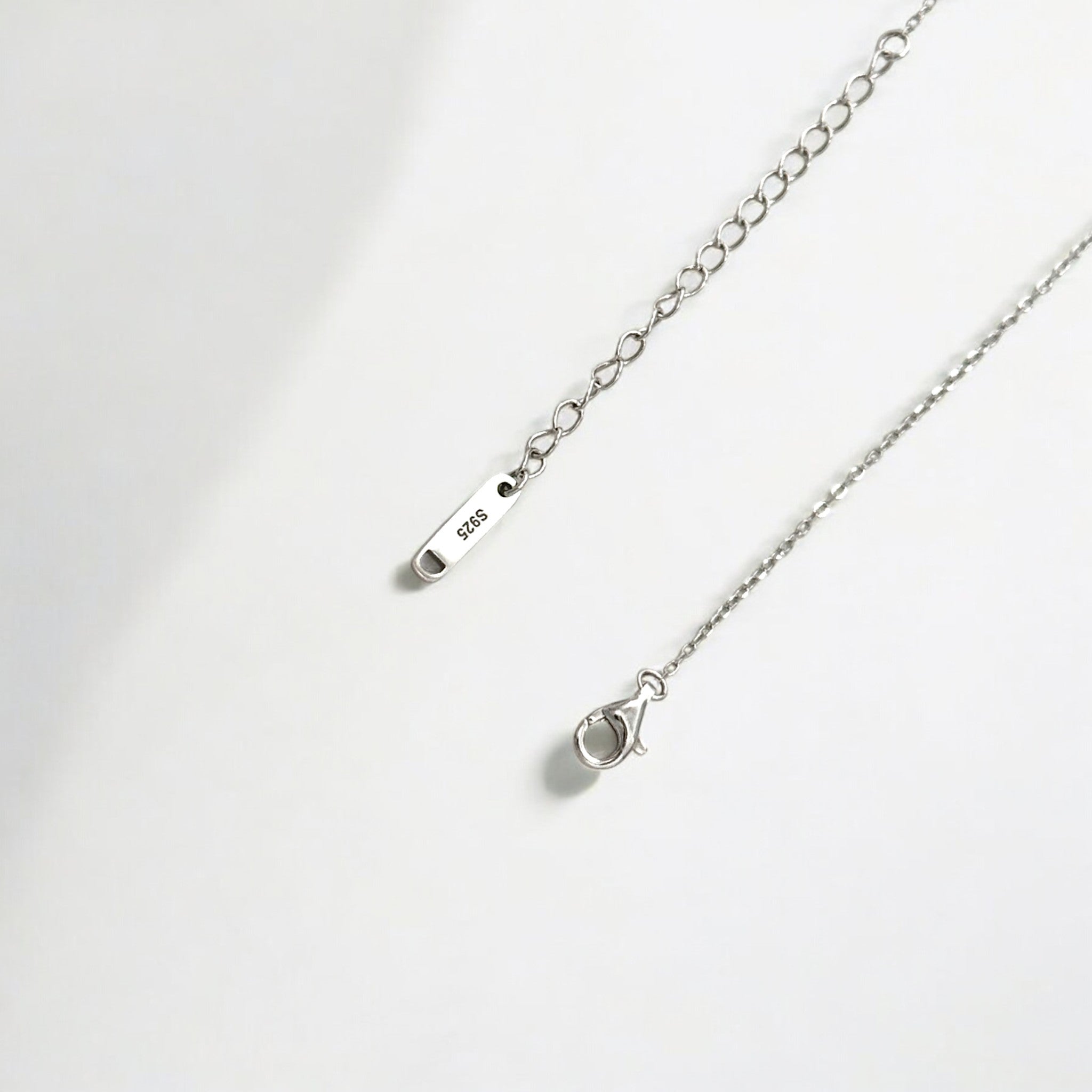 Silver Sparkle Leaf Pendant Necklace - Olivia made from sterling silver with rhodium finish, minimalist design by Hermin Jewelry