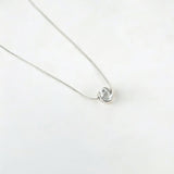 Tulle Textured Orb Necklace - Mercury made from 18k gold vermeil or sterling silver, minimalist design by Hermin Jewelry