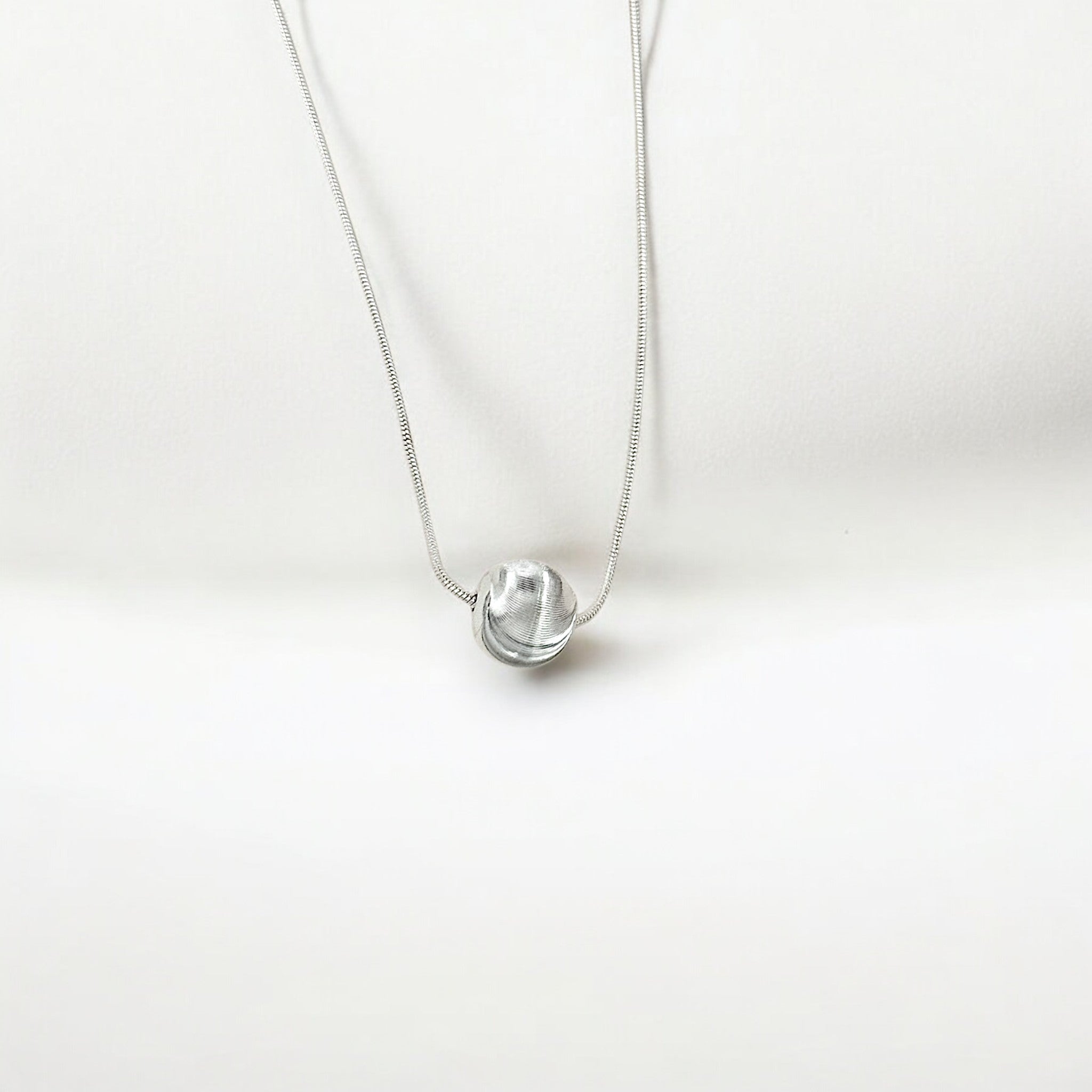 Tulle Textured Orb Necklace - Mercury crafted with premium 18k gold vermeil or sterling silver, hypoallergenic and tarnish-resistant