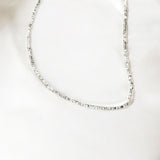 Faceted Silver Bead Necklace - Gleam made from sterling silver with rhodium finish, minimalist design by Hermin Jewelry