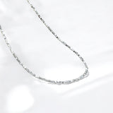 Faceted Silver Bead Necklace - Gleam made from sterling silver with rhodium finish, minimalist design by Hermin Jewelry