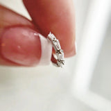 Sterling silver tapered baguette huggie hoop earrings for women with rhodium vermeil, hypoallergenic
