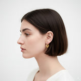 Gold Puffy Hoops - Paris