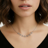 delicate floral chain necklace hypoallergenic sterling silver tarnish free