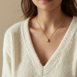 Gold Teardrop Pendant Necklace - Droplet