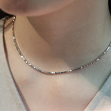 Faceted Silver Bead Necklace - Gleam
