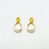 Gold Chalcedony Enamel Drop Earrings – Solara in premium vermeil finish, hypoallergenic and made to shine