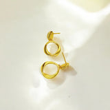 Gold Chalcedony Enamel Drop Earrings – Solara in premium vermeil finish, hypoallergenic and made to shine