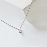 Silver Teardrop Pendant Necklace - Droplet