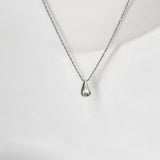 Silver Teardrop Pendant Necklace - Droplet