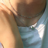 Tulle Textured Orb Necklace - Mercury