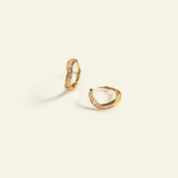 Gold Baguette Curve Huggies - Aurora