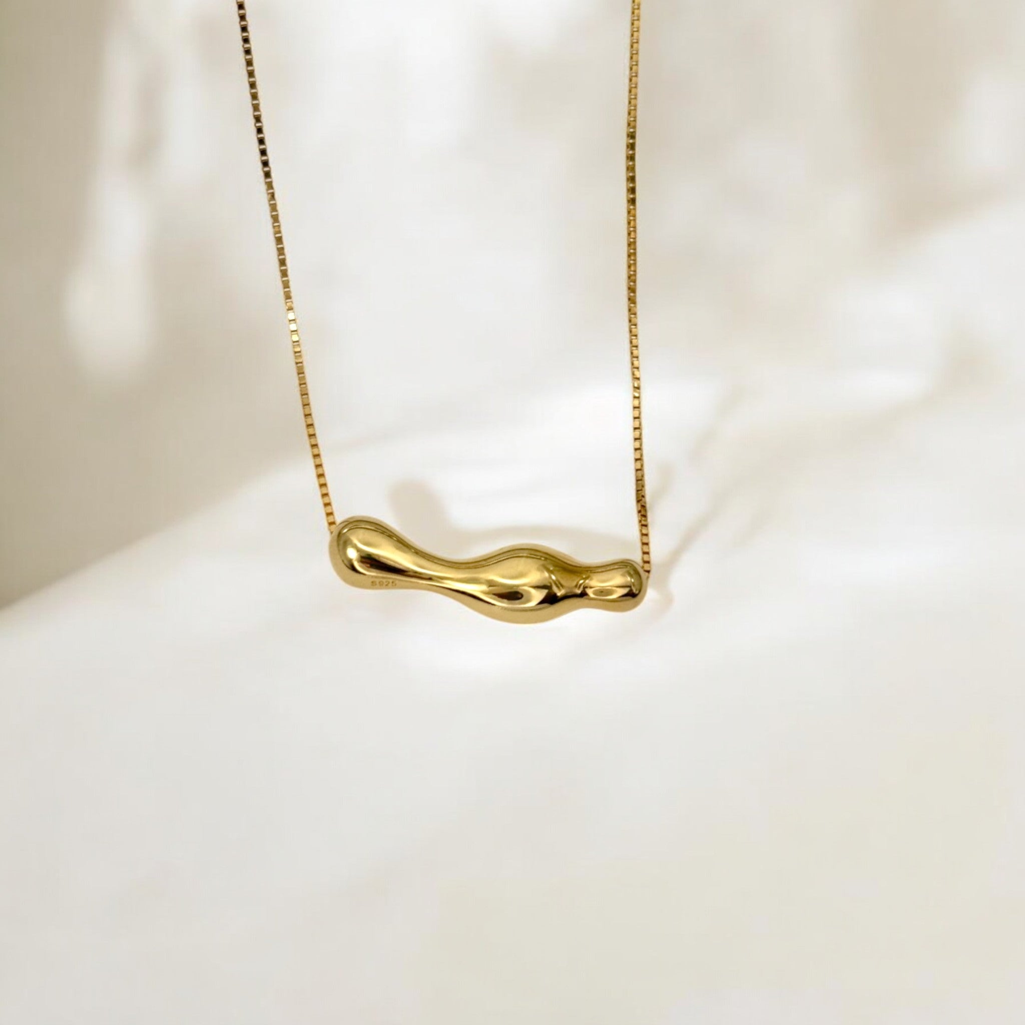 Gold Kinetic Bar Necklace - Dew crafted with premium 18k gold vermeil over sterling silver, hypoallergenic and tarnish-resistant